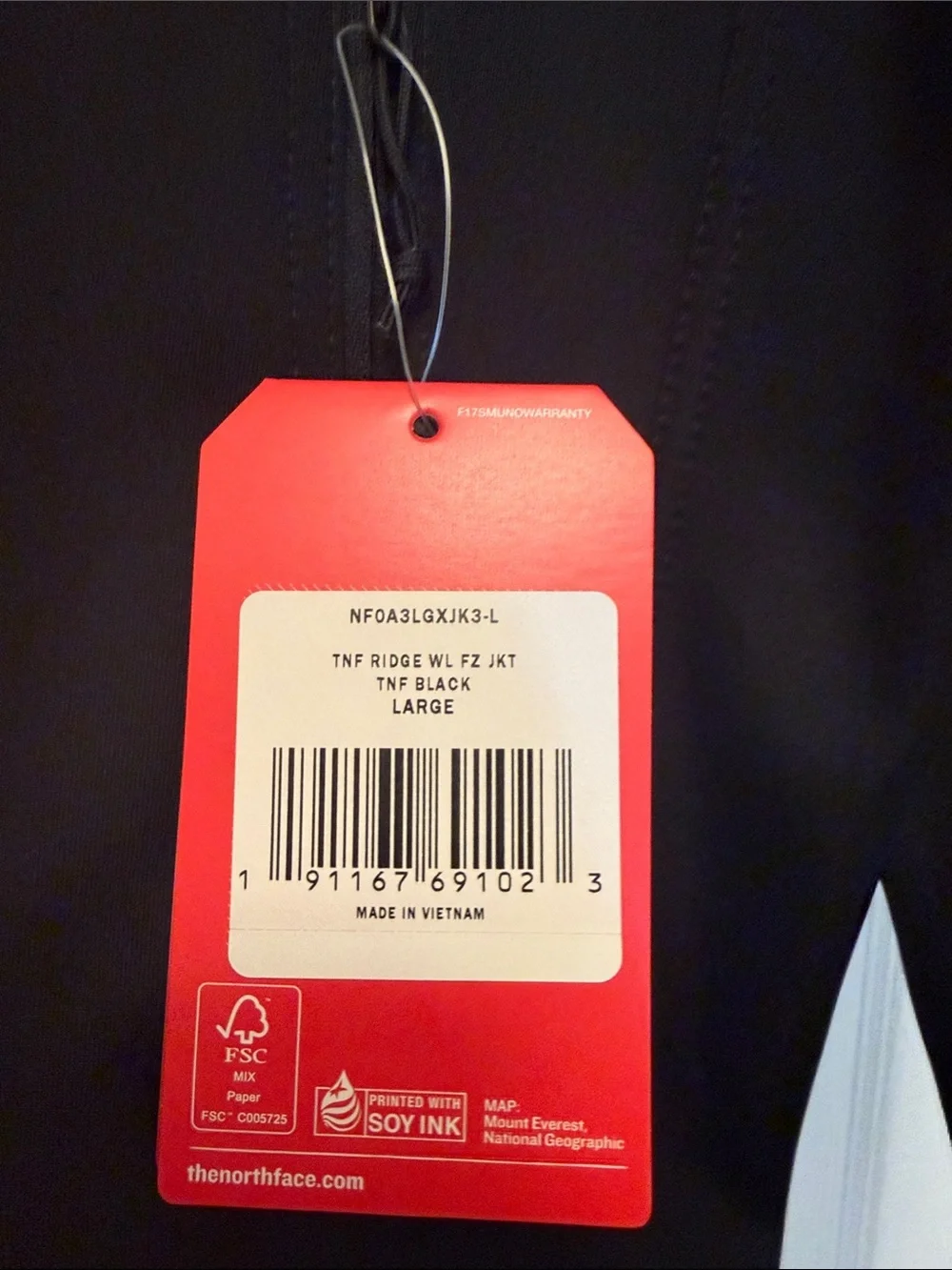 The North Face Men's Black Lightweight Zip-Up Jacket